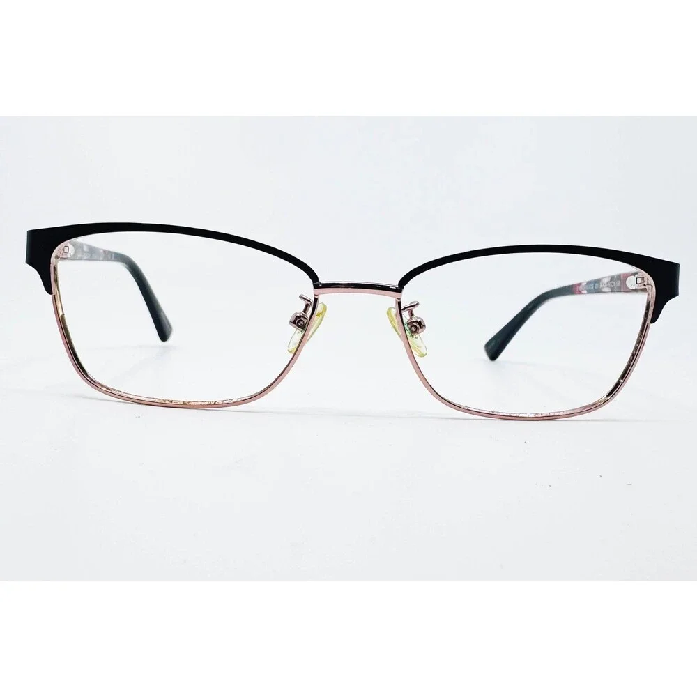 Nicole Miller Eyeglasses Womens Black Rose Gold EVERGREENCG C01 53-16-135